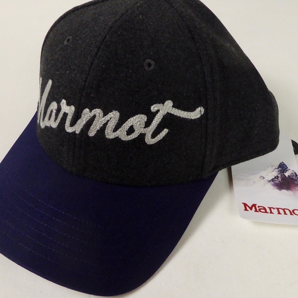 Marmot Wool Blend Trucker Cap 2 Tone Hat NWT Embroidered Logo - Picture 2 of 8